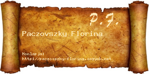 Paczovszky Florina névjegykártya